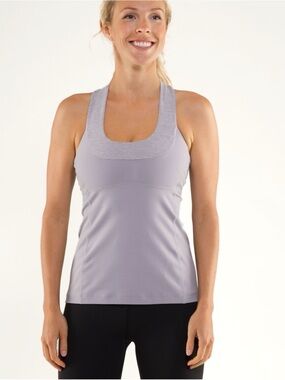Lululemon Lilac Grey Scoop Neck Tank Top